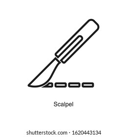 Scalpel icon vector on white background. Black icon illustration