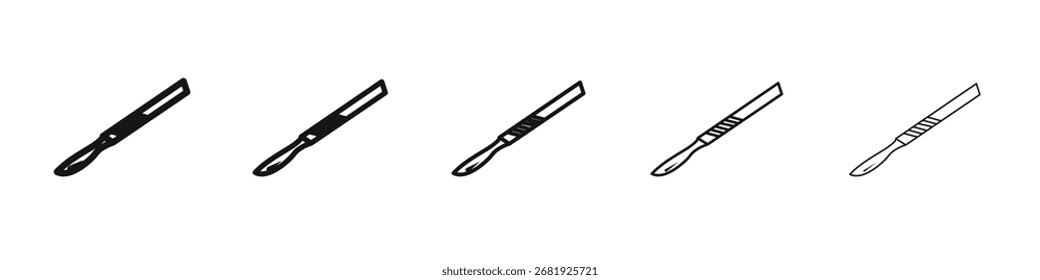 Signo de ilustración de conjunto de contorno de Vector de icono de bisturí