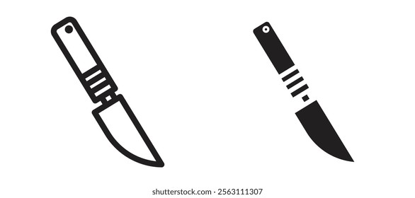 Scalpel icons in black line and filled versions