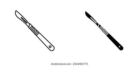 Scalpel icons in outline and fill. vector illustration for ui.