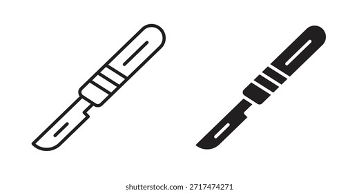 Iconos del bisturí. Píxel perfecto. Icono de contorno de Vector. Concepto de logotipo plano.