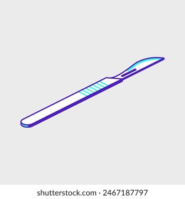 Scalpel isometric vector icon illustration
