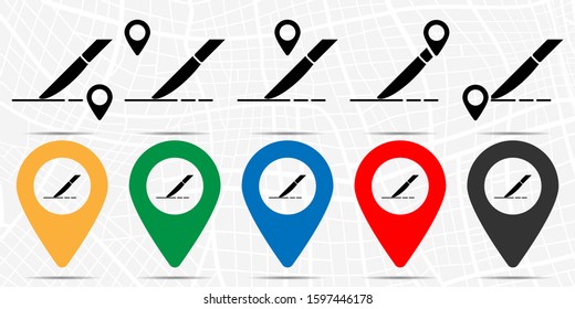 Scalpel, knife icon in location set. Simple glyph, flat illustration element of medicine theme icons