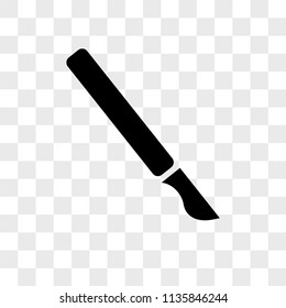 Scalpel or knife medical surgery cutting tool vector icon on transparent background, Scalpel or knife medical surgery cutting tool icon