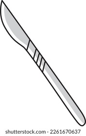 Scalpel, knife, surgery, physician, medical accessories icon vector design illustration. 