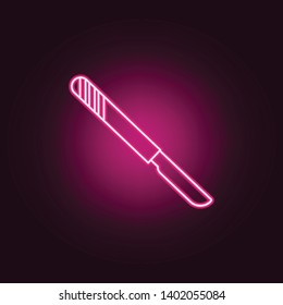 Scalpel neon icon. Elements of Medecine set. Simple icon for websites, web design, mobile app, info graphics