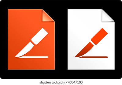 Scalpel on Paper Set Original Vector Illustración