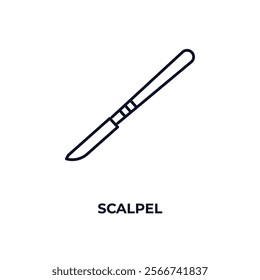 scalpel outline icon. Linear vector from medical concept. Thin line scalpel icon isolated on white background