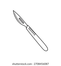 Diseño de ilustración plana de Vector de contorno de bisturí