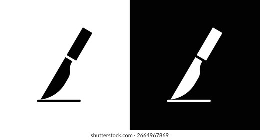 Icono de ruta de bisturí en conjunto de Vector sólido negro plano