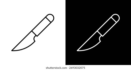 Scalpel path icon. Line with editable stroke.