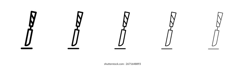 Icono de ruta de bisturí Concepto de símbolo para Diseño web. icono de Vector de línea simple. ilustración de logotipo.