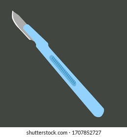 A scalpel is a small and extremely sharp bladed instrument used for surgery, anatomical dissection, and podiatry. This is a blue handle surgical scalpel.