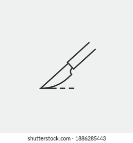 scalpel  surgery cutting knife vector icon