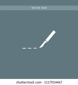 scalpel, surgery knife vector icon illustration