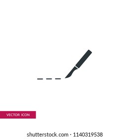 scalpel, surgery knife vector icon illustration
