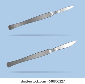 Scalpel. Surgical Operating Tool. Vector Illustration.