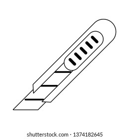 Scalpel utensil isolated symbol in black and white