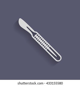 scalpel vector  icon. medical equipment