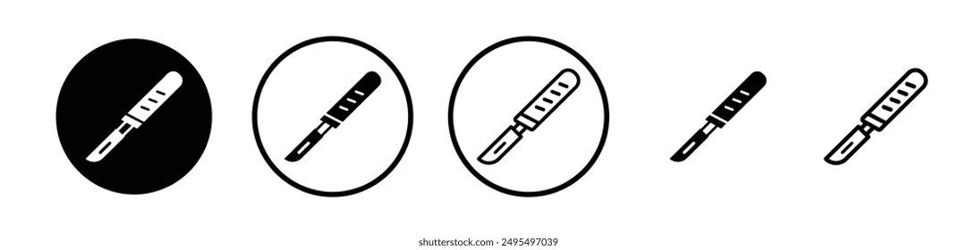 Vector de bisturí en color blanco y negro.