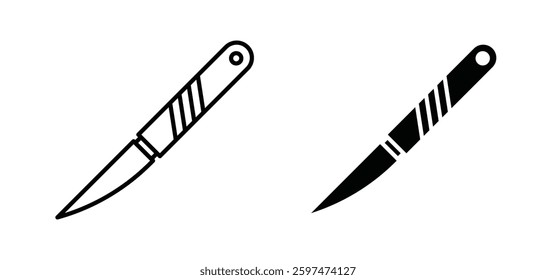 Scalpel vector icon set black filled and outlined style.