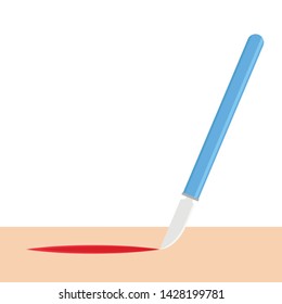 Scalpel vector. lesion vector. Surgery. free space for text. background. copy space.