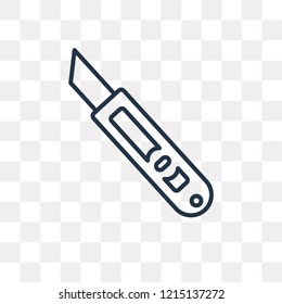 Scalpel vector outline icon isolated on transparent background, high quality linear Scalpel transparency concept can be used web and mobile
