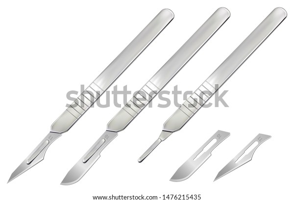 Scalpels Blades Handle Without Blade Removable Stock Vector (Royalty ...