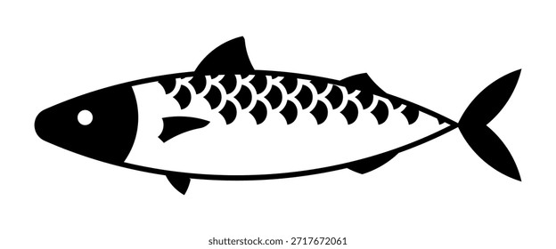 "Scaly Fish Vektor Drei von drei: Umriss mit Maßstabsmuster für Label und dekorative Kunst"