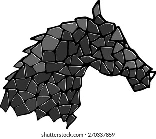 scaly head of a horse