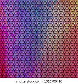 Scaly pattern. Scales of the fairy dragon. Rainbow background