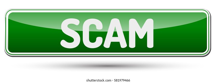 SCAM - Abstract beautiful button with text.
