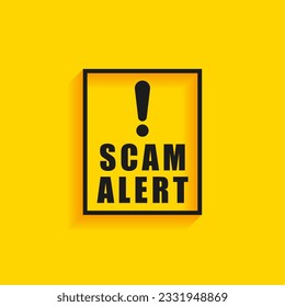 scam alert alarm for your online data and email safety vector