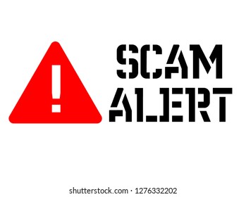 Scam alert attention sign, sign, label. Black and red series.