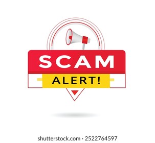 Scam alert banner vector graphic element. Advertising symbol.