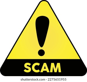 scam alert black and yellow sign