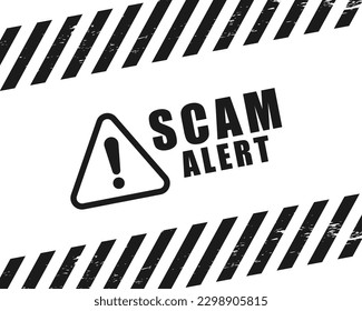 fondo del signo de advertencia de alerta de estafa para el vector de seguridad de mensajes