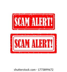 Scam Alert Grunge rubber stamp. vector illustration