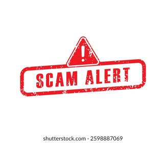 Scam alert notification sign symbol vector. Alert, message, vector, notification, scam, icon, sign, symbol, email. Can use for infographic, banner, poster, web design. Isolated on white background. 