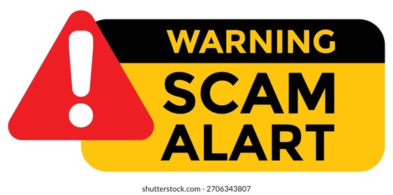 Anuncio de advertencia de alerta de estafa: Pop de advertencia de fraude financiero, Vector de seguridad de ataque de malware