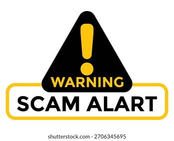 Anuncio de advertencia de alerta de estafa: Pop de advertencia de fraude financiero, Vector de seguridad de ataque de malware