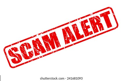 SCAM Alert Red Stamp Text On White