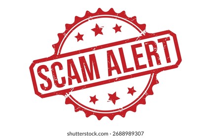 SCAM ALERT rubber stamp on white background. SCAM ALERT Stamp.