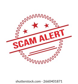 Vector de sello de sello de goma de alerta de estafa.