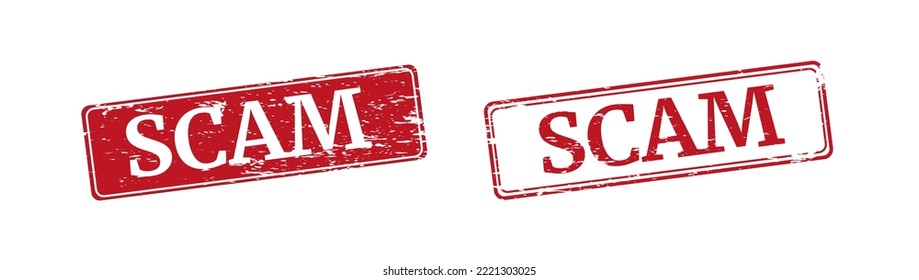 Scam alert stamp with grunge effect for media and documents. Scam alert red Rubber Stamp over a white background. Vector illustration isolated on a white background.