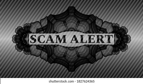 Scham Warntext in Currency Carbon Faser dunkelrealistisches Emblem. Polymerstruktur, gut aussehender Hintergrund. Illustration. 