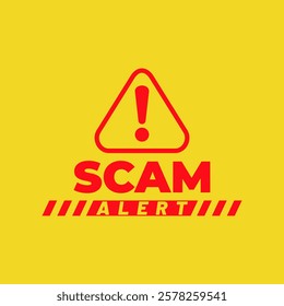 Scam alert warning background. Stay safe and secure with scam