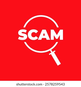 Scam alert warning background. Stay safe and secure with scam