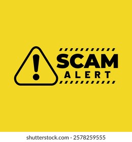 Scam alert warning background. Stay safe and secure with scam