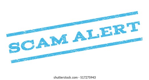 Scam Alert watermark stamp. Text tag between parallel lines with grunge design style. Rubber seal stamp with dirty texture. Vector color ink imprint on a white background.